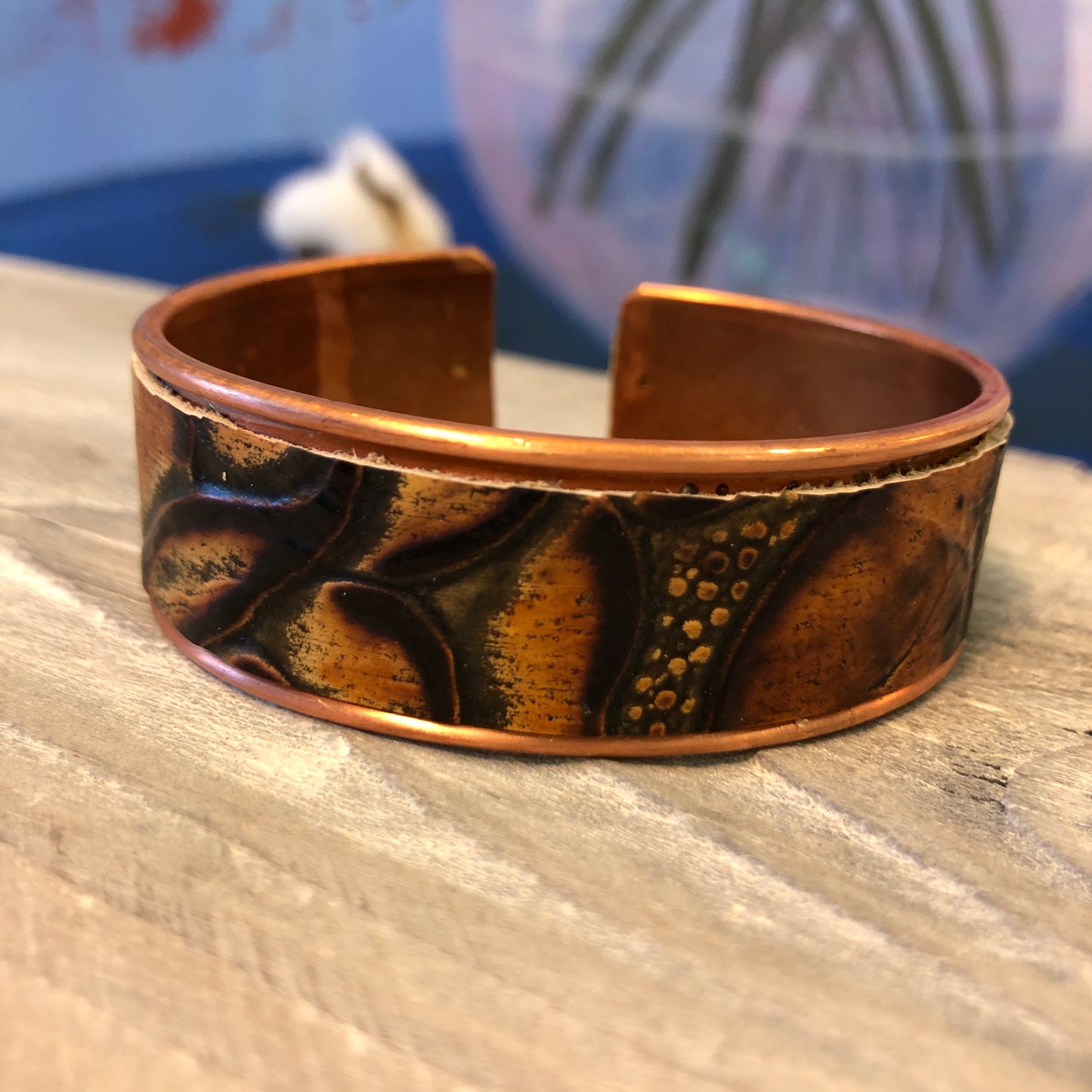 Copper Leather Bracelet Cuffs, Choose Your Fave