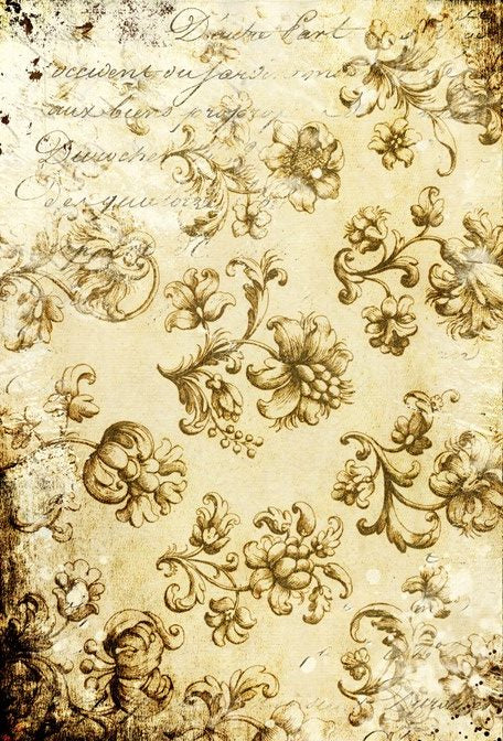 DISTRESSED GRUNGY FLORAL Decoupage Paper by Roycycled 20 x 30 inches