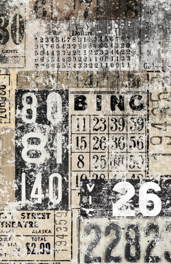 Grunge Numbers Decoupage Paper by Roycycled 20 x 30 inches