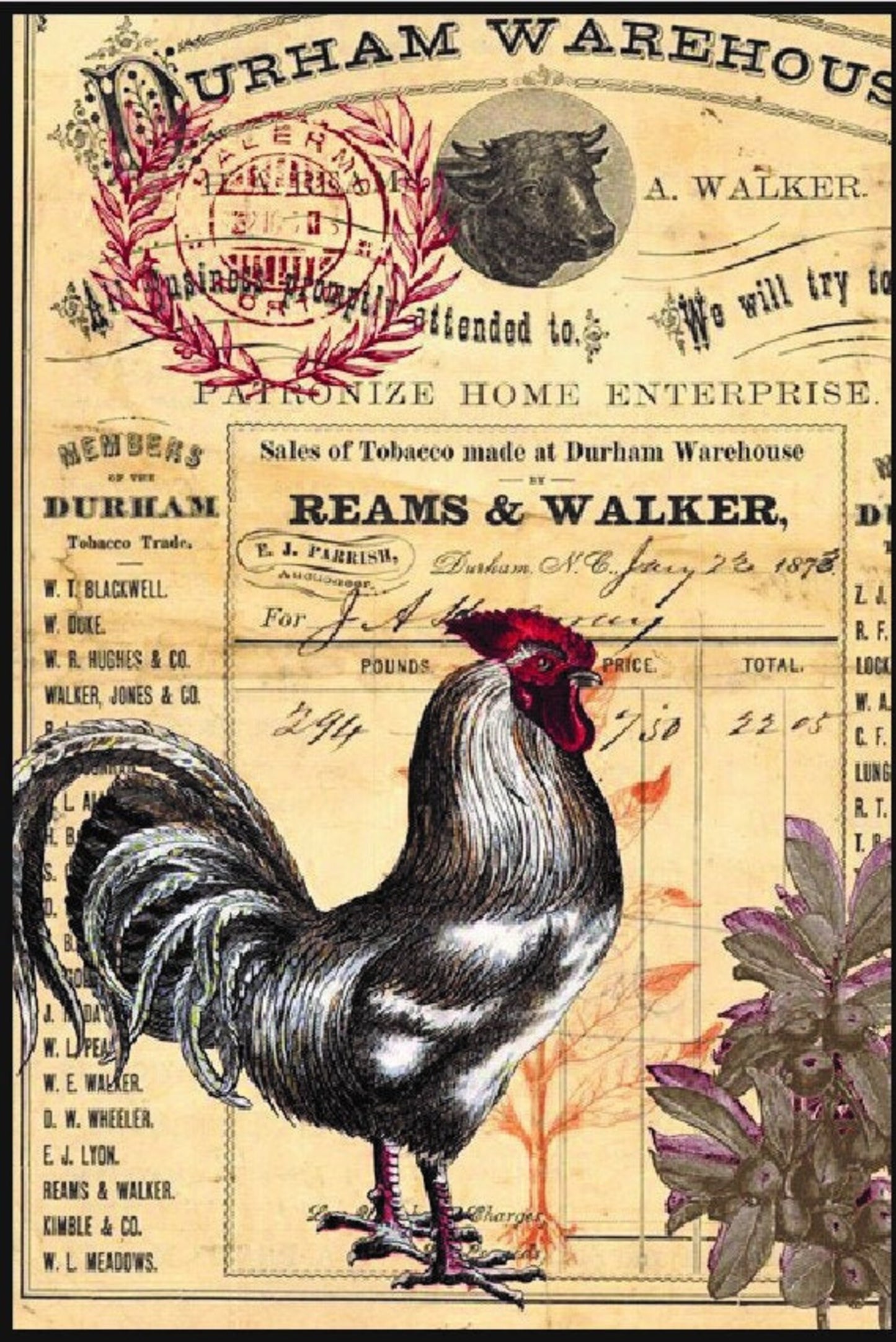 RED ROOSTER Decoupage Paper by Roycycled 20 x 30 inches