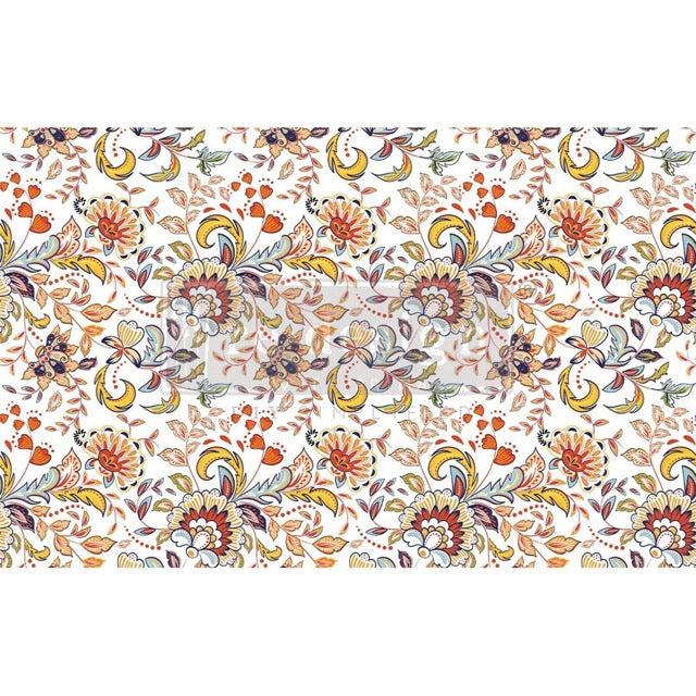 Tangerine Spring, Decoupage Fibrous Tissue Paper, 1 sheet 19 x30"
