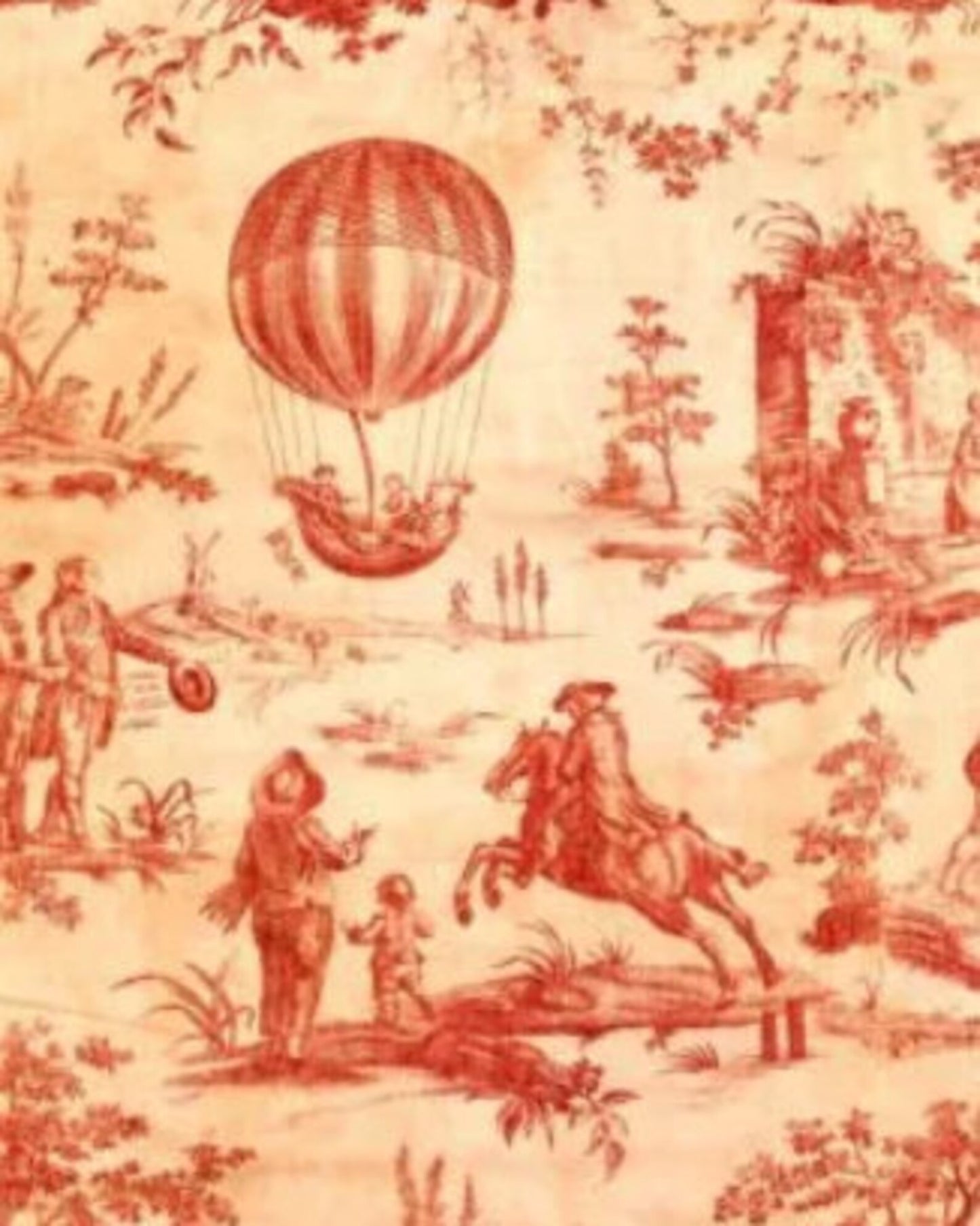 RED TOILE Decoupage Paper by Roycycled 20 x 30 inches