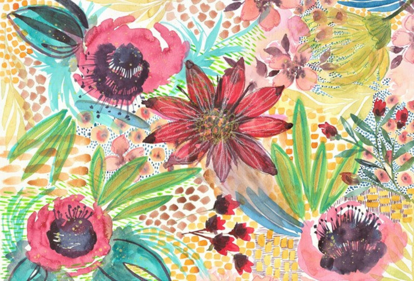 UNIQUE FLORAL Decoupage Paper by Roycycled 20 x 30 inches